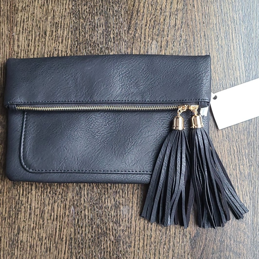 Black Leather Clutch